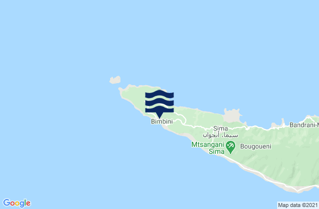 Bimbini, Comorosの潮見表地図