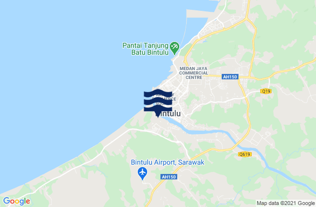 Bintulu, Malaysiaの潮見表地図