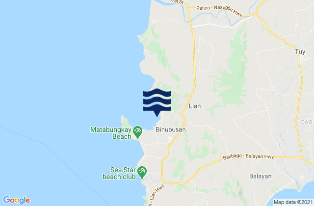 Binubusan, Philippinesの潮見表地図