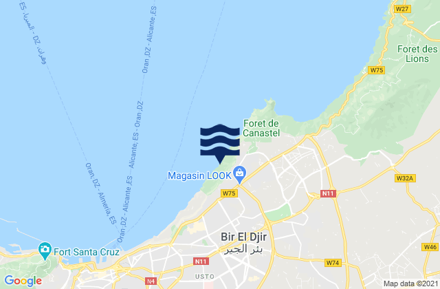 Bir el Djir, Algeriaの潮見表地図