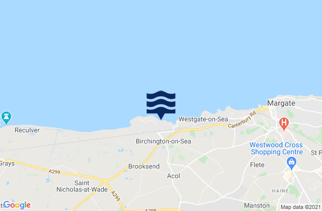Birchington-on-Sea, United Kingdomの潮見表地図