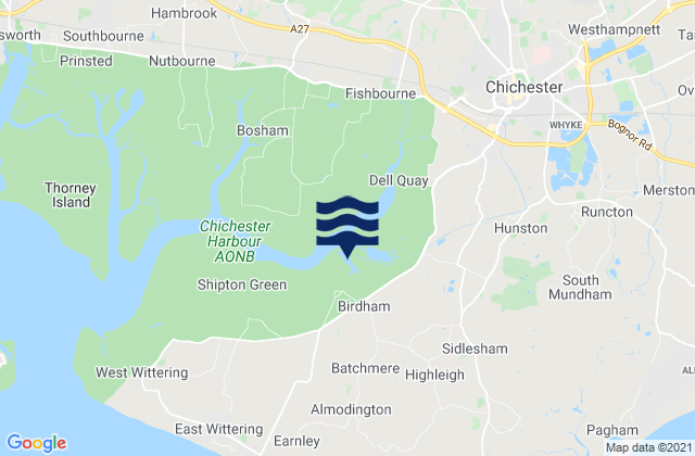 Birdham, United Kingdomの潮見表地図