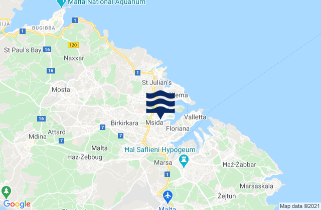 Birkirkara, Maltaの潮見表地図