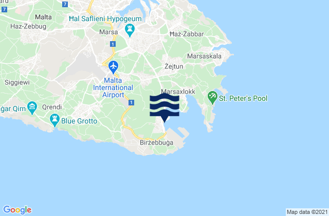 Birżebbuġa, Maltaの潮見表地図