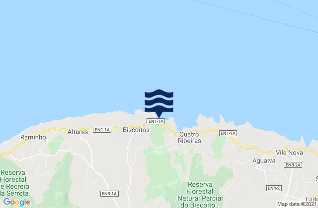 Biscoitos, Portugalの潮見表地図