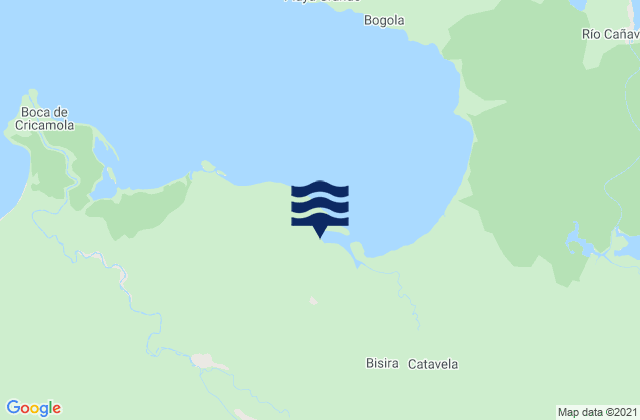Bisira, Panamaの潮見表地図