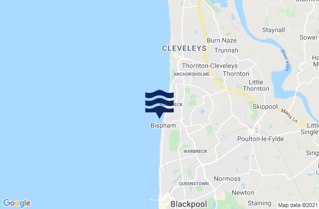 Bispham Beach, United Kingdomの潮見表地図