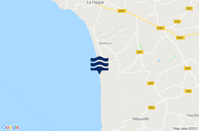 Biville, Franceの潮見表地図