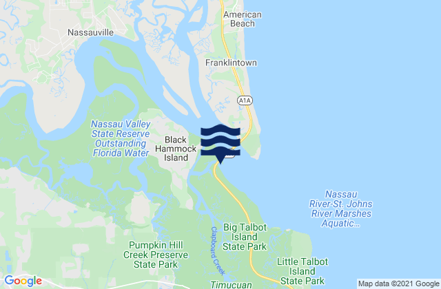 Black Hammock Island, United Statesの潮見表地図