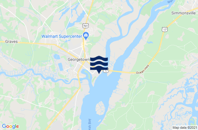 Black River (south Of Dunbar), United Statesの潮見表地図
