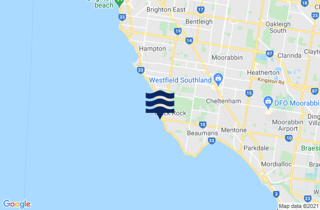 Black Rock, Australiaの潮見表地図