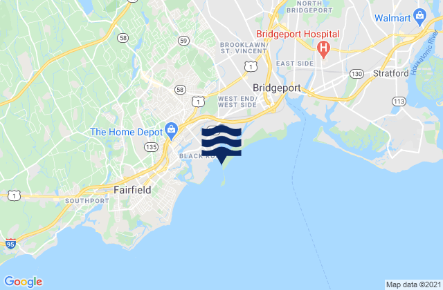Black Rock Harbor entrance, United Statesの潮見表地図