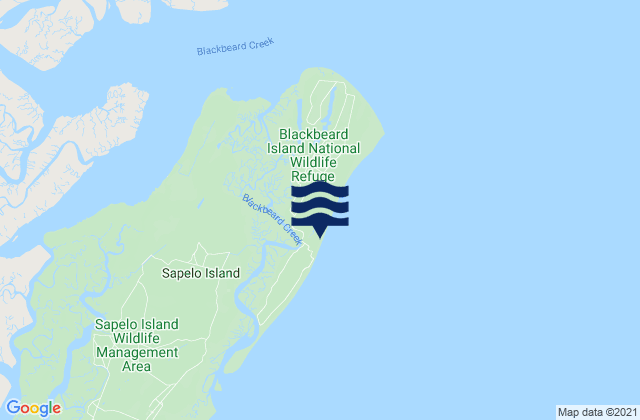 Blackbeard Creek Blackbeard Island, United Statesの潮見表地図