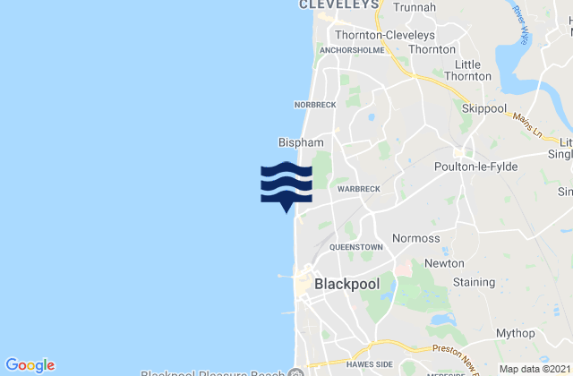 Blackpool, United Kingdomの潮見表地図