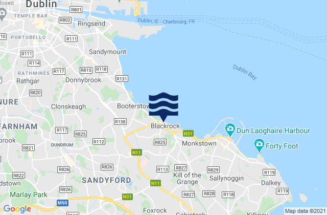 Blackrock, Irelandの潮見表地図