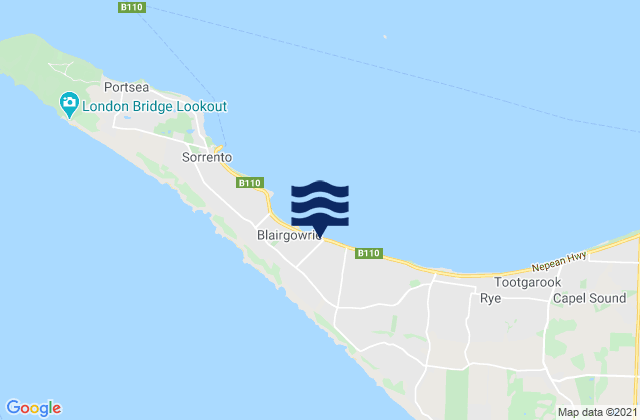 Blairgowrie, Australiaの潮見表地図