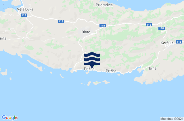 Blato, Croatiaの潮見表地図