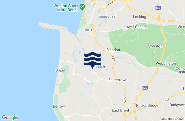 Bleadon, United Kingdomの潮見表地図