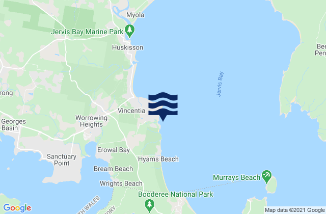 Blenheim Beach, Australiaの潮見表地図