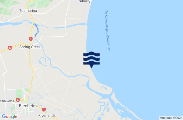 Blenheim, New Zealandの潮見表地図