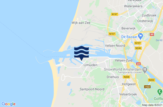 Bloemendaal, Netherlandsの潮見表地図