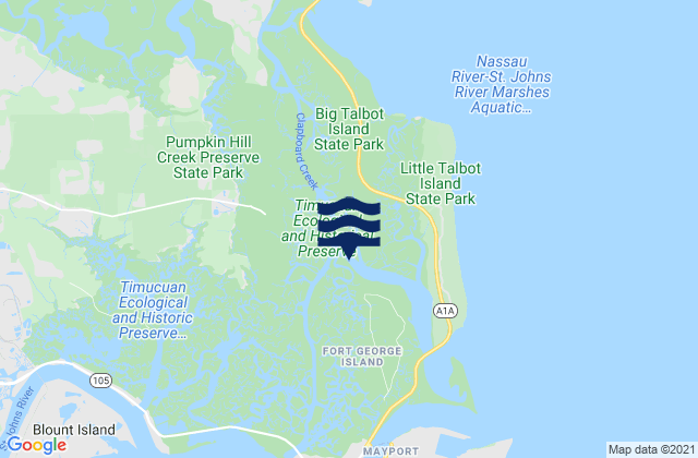 Blount Island Bridge, United Statesの潮見表地図