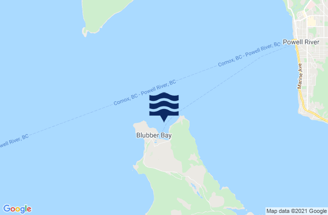 Blubber Bay, Canadaの潮見表地図