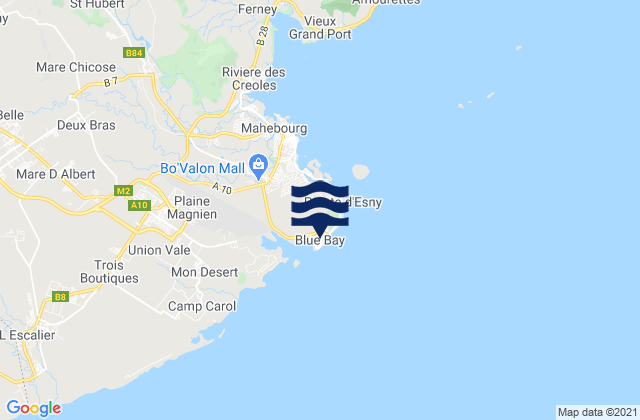 Blue Bay, Reunionの潮見表地図