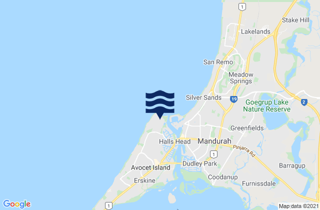 Blue Bay, Australiaの潮見表地図