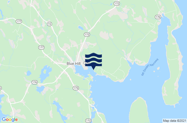Blue Hill Harbor, United Statesの潮見表地図