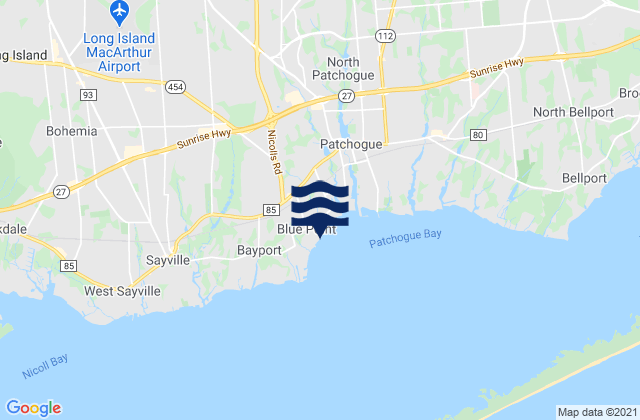 Blue Point, United Statesの潮見表地図
