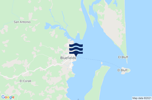Bluefields, Nicaraguaの潮見表地図
