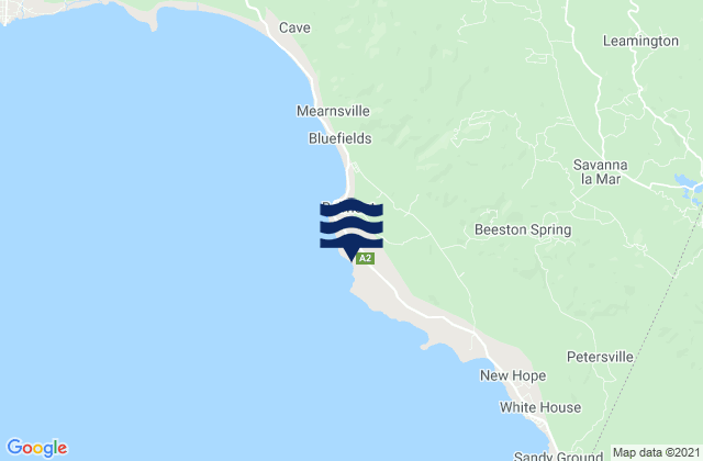 Bluefields, Jamaicaの潮見表地図