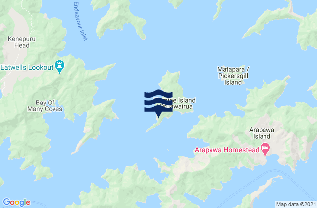 Blumine Island, New Zealandの潮見表地図