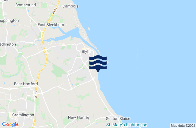 Blyth South Beach, United Kingdomの潮見表地図