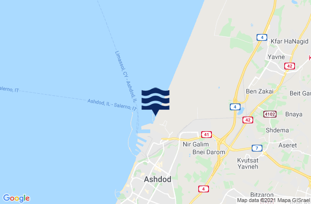 Bnei Ayish, Israelの潮見表地図
