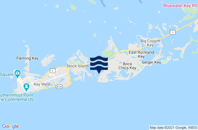 Boca Chica Key (Southwest End), United Statesの潮見表地図