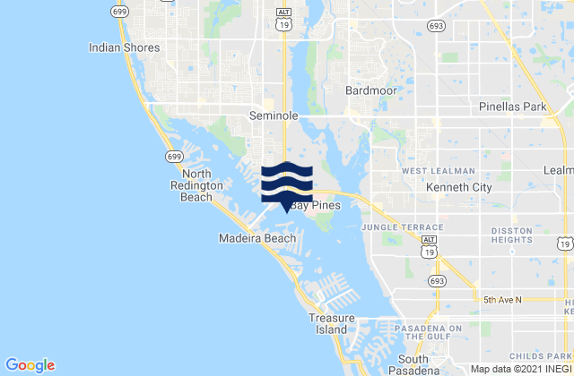 Boca Ciega Bay, United Statesの潮見表地図