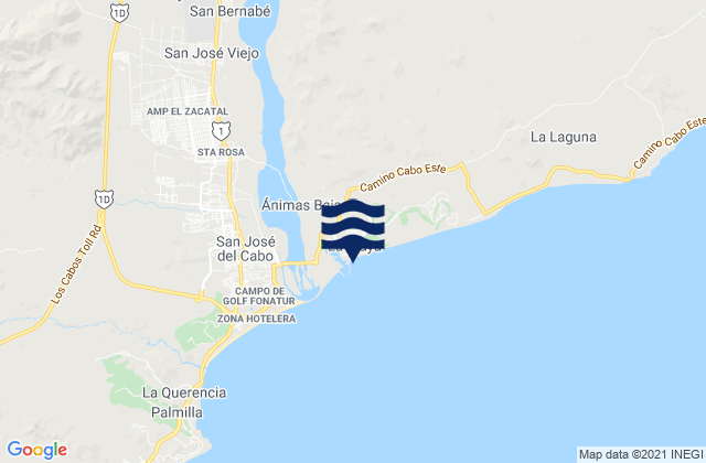 Boca Del Salado, Mexicoの潮見表地図