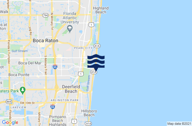 Boca Raton Inlet, United Statesの潮見表地図