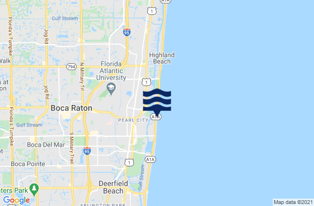 Boca Raton, United Statesの潮見表地図