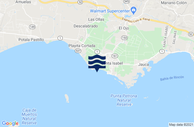 Boca Velázquez Barrio, Puerto Ricoの潮見表地図