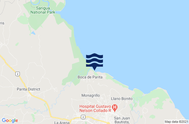 Boca de Parita, Panamaの潮見表地図