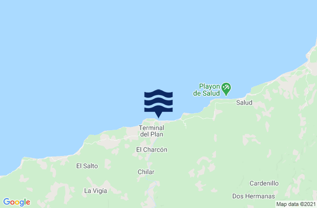 Boca de Río Indio, Panamaの潮見表地図