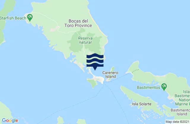 Bocas del Toro, Panamaの潮見表地図