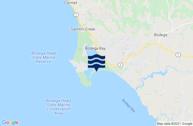 Bodega Bay, United Statesの潮見表地図