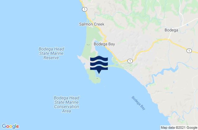 Bodega Harbor Entrance, United Statesの潮見表地図