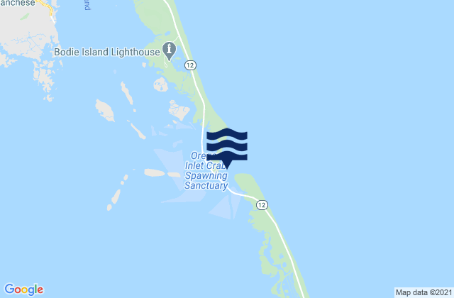 Bodie Island-Pea Island between, United Statesの潮見表地図