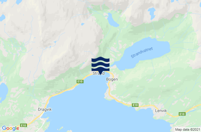 Bogen, Norwayの潮見表地図