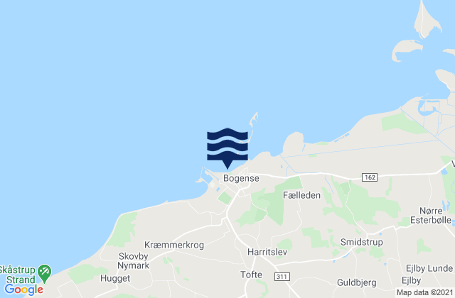 Bogense, Denmarkの潮見表地図